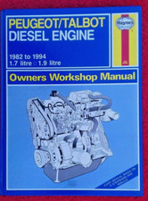 Peugeot 1.7 & 1.9 Diesel Engine Haynes Workshop Manual, 1982 - 94.