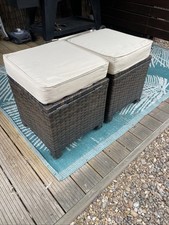 Two Rattan Cube Outdoor Furniture Storage