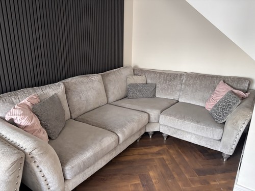 Dfs silver corner sofa - corner, sofa,