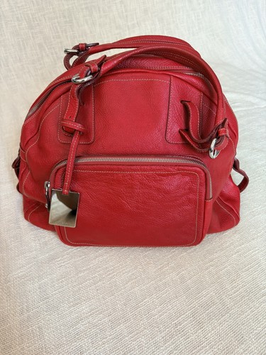 Furla red leather dome large