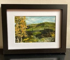 original North Yorkshire moors landscape painting. Hand painted framed signed