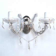 Litecraft Wall Light Marie Therese Styled E14 2 Arm - Polished Chrome Clearance 