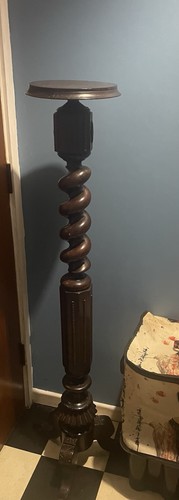 Antique wood torchere - antique,