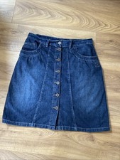 Next Size 14 Button Front Denim Skirt