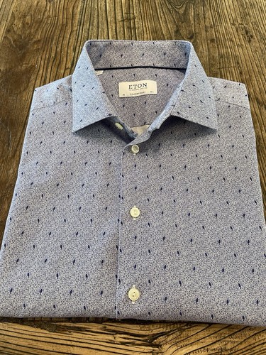 Eton light blue micro floral - blue,