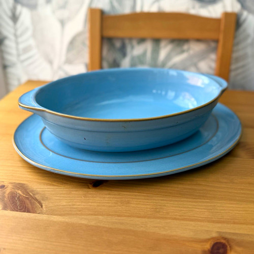 Denby blue oval stoneware - blue,