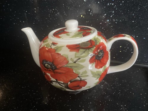 Vintage poppies tea pot - poppies,