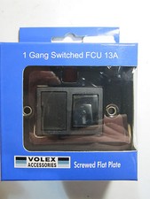 Volex 1 Gang Switched Fused Connection Unit 13A Neon Black Inner Nickel Flat