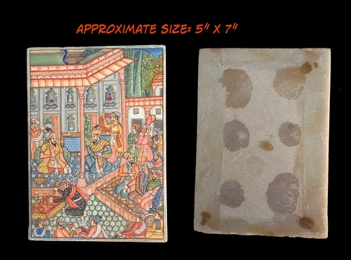 Vintage mughal painted marble - painted,