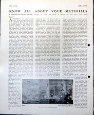 Old Print Salon R Myrescough-Walker Lamps Table Chairs Spiral Stair 1948 20th