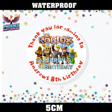 PERSONALISED ROBLOX SWEET CONE STICKERS PARTY BAG LABELS