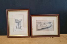 Vintage pencil drawing - drawing, rowing