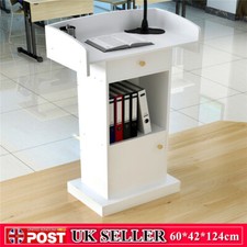 Podium Stand 48.8in Wooden Lectern w/Spacious Drawer for School,Weddings, Hotels