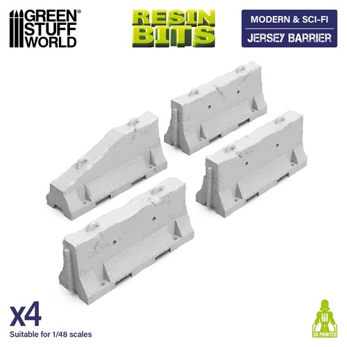 Jersey barriers printed - jersey, in