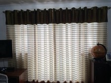 gold and brown curtains very good condition 86H x 105 wide x 2