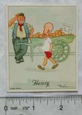 1935 Kensitas card Henry by Carl Anderson - oranges market barrow