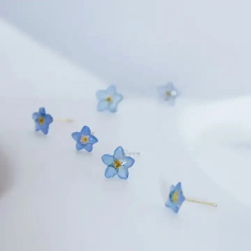 Natural flower jewellery - flower, blue
