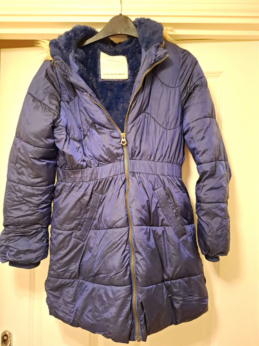 Girls blue hooded puffer - tu,