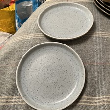 Denby Studio Light Blue Speckled Dessert Plates X 2 Diameter 21cm