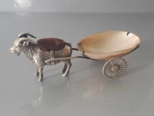 Novelty solid silver goat pin