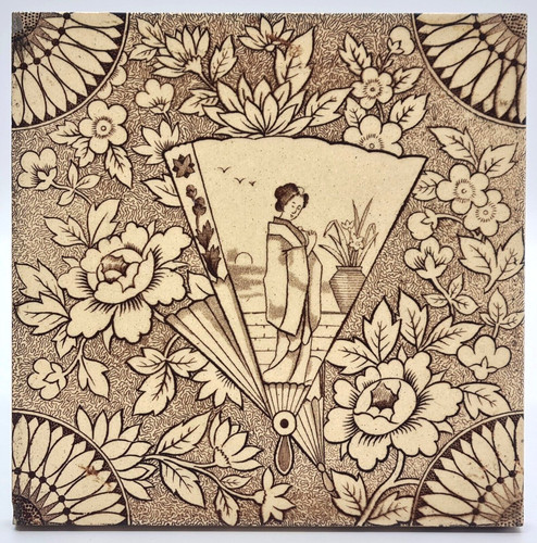 Antique fireplace tile - antique,