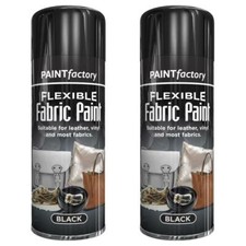2X Black Flexible Fabric Spray