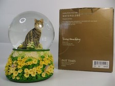 Vintage 2004 Past Times Lesley Anne Ivory Cats Water Globe Polyresin Glass Boxed
