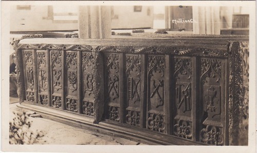 Carved pews inside - inside, church