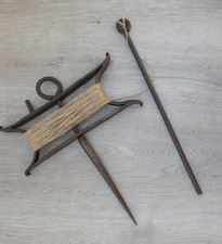 VINTAGE GARDEN LINE ROW MARKERs STRING PINs vegetable. SPINNING, rotating