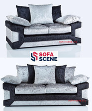 Crushed Velvet 3 2 Seater Sofa Suite Black Silver Brown Beige Bishop Chair Set 