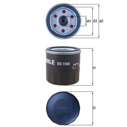 Oil filter oc1566 mahle - oc1566,