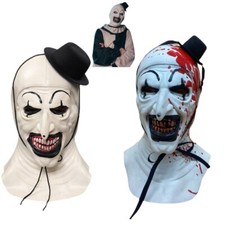Halloween Clown Costume Terrifier 2 Killer Art Scary Joker Latex Full Head Mask