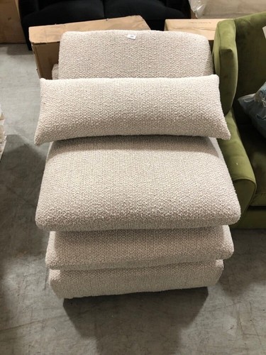 Armless boucle reading chair - armless,