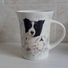 Otter House Border Collie Mug Cup Ceramic H 11cm Dog Puppy Animal Flower