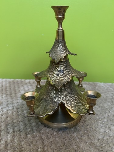 Vintage solid brass etched - solid,