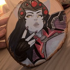 Hand Painted One Of A Kind Ona Tree Slab  Widow Maker And Fairies