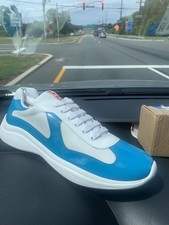 Size 13.5   (12.5 on tongue) Prada Americas Cup ' Light Blue White ' new