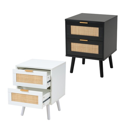 2pcs rattan bedside tables - 2pcs, 2