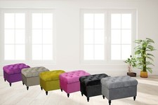 Velvet Ottoman Chair Storage