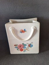 VINTAGE * PRICE KENSINGTON * SHOULDER BAG SHAPED FLORAL CERAMIC POSY VASE