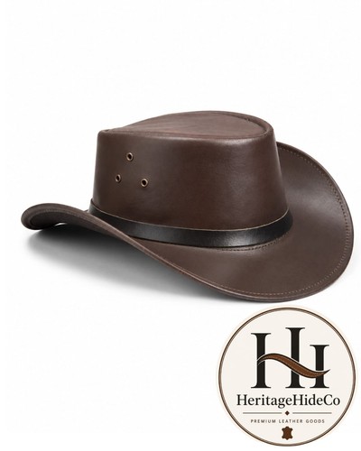 Genuine leather outback cowboy - leather,