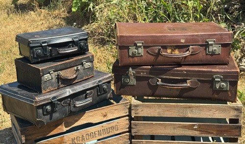 Vintage leather suitcases - leather,