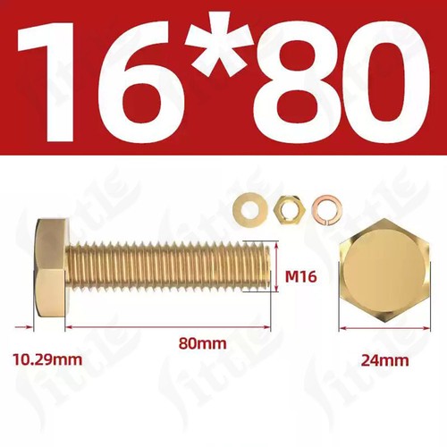 Brass metric hex bolts - brass,