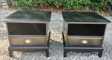 FANTASTIC PAIR OF STAG BEDSIDE UNITS IN PITCH BLACK  FARROW AND BALL