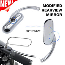 Silver Motorcycle Oval Mirrors