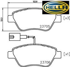 FRONT BRAKE PADS SET LEFT & RIGHT SIDE 8DB 355 018-821 HELLA I