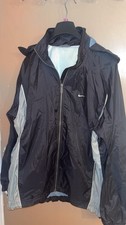 Men’s Vintage Nike Y2K Swoosh Black Nylon Rain Jacket Men’s Size xl