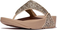 FITFLOP SIZE 3 36 LULU MULTI TONAL GLITTER TOE POST TONING SANDALS FLIP FLOPS