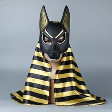 Egyptian Anubis Mask Hood Cosplay Anubis Wolf Halloween Masquerade Mask Props