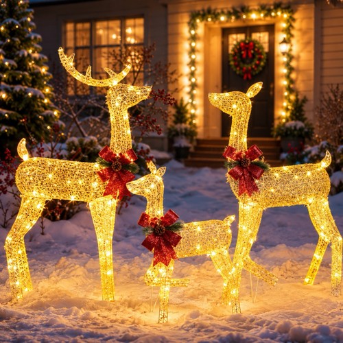 Christmas lighted reindeer - christmas,